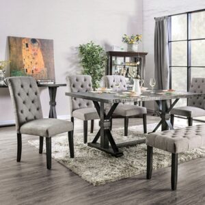 Alfred 6 Pc Dining Table Set w/ Bench Rustic by Furniture of America