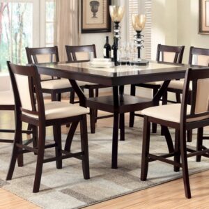 Brent 7 Pc Counter Ht Table Set Transitional by Furniture of America
