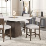 Grasten 7 Pc Counter Ht Table Set Contemporary by Furniture of America