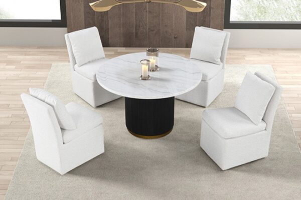 Varde 5 Pc Dining Table Set Contemporary by Furniture of America - Image 2