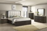 Lantrisant Bed Contemporary Dark Walnut by Furniture of America - Image 3