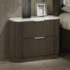 Lantrisant Nightstand Contemporary Dark Walnut by Furniture of America