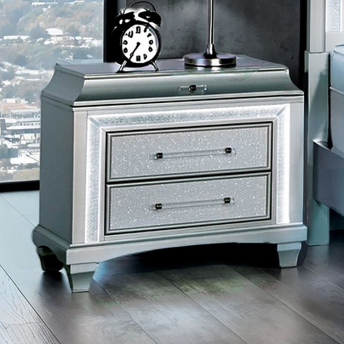 Galea Nightstand Glam Gray by Furniture of America | U-Trade Furniture Galea Nightstand Glam Gray by Furniture of America - Image 1
