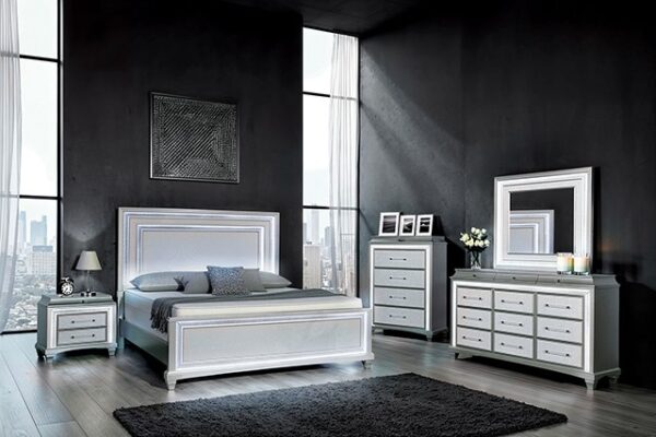 Galea 5 Pc Queen Bedroom Set with Chest Gray by Furniture of America - Image 2