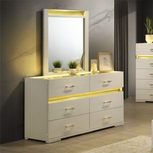 Lucida Dresser Beige Contemporary by Furniture of America