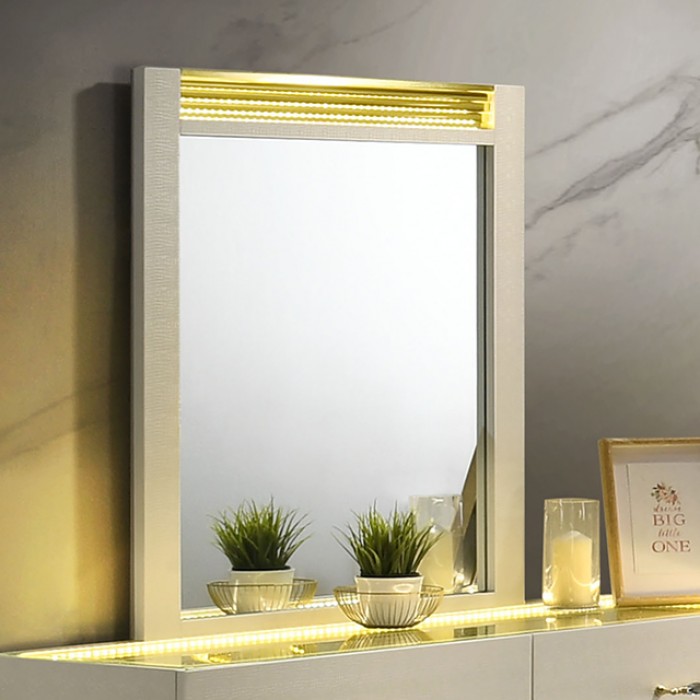 Lucida Mirror Contemporary Beige by Furniture of America | U-Trade Furniture Lucida Mirror Contemporary Beige by Furniture of America - Image 1