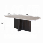 Jacory Dining Table with Bottocino Marble Top by ACME - Image 3