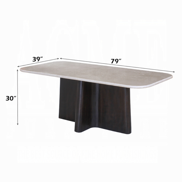Jacory Dining Table with Bottocino Marble Top by ACME - Image 3
