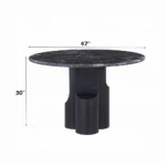 Kinton Round Dining Table with Natural Marble Top by ACME - Image 3