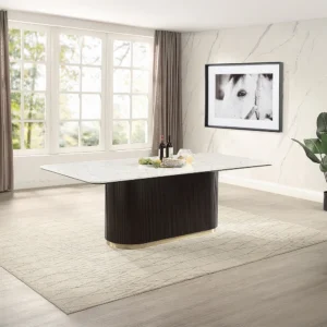 Clayten Rectangular Dining Table with Marble Top by ACME