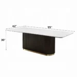 Clayten Rectangular Dining Table with Marble Top by ACME - Image 3