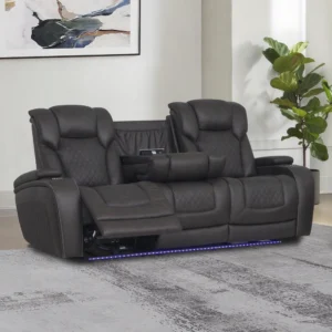 Wendell Power Motion Sofa with Dropdown Table, Storage, USB & LED by ACME