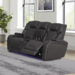 Wendell Power Motion Loveseat with Console, Wireless Charger, Storage, USB & LED by ACME