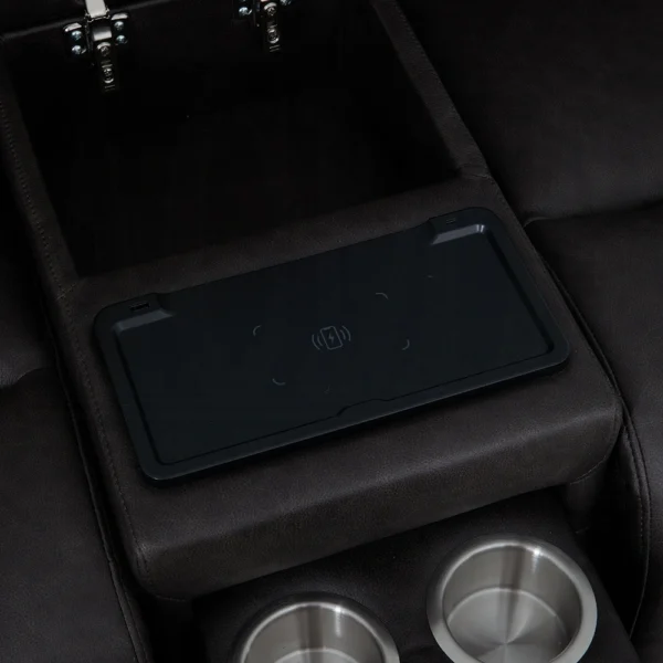 Wendell Power Motion Loveseat with Console, Wireless Charger, Storage, USB & LED by ACME - Image 3