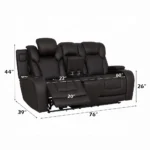 Wendell Power Motion Loveseat with Console, Wireless Charger, Storage, USB & LED by ACME - Image 6