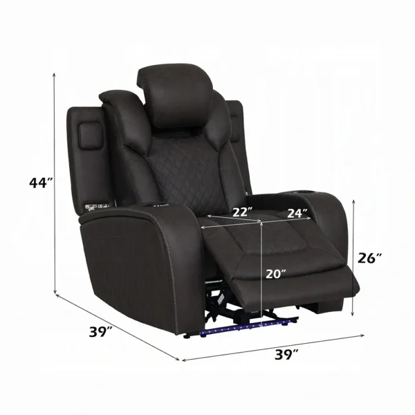 Wendell Power Motion Recliner with Storage, USB & LED by ACME - Image 2