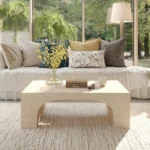 Inca Rectangular Travertine Stone Coffee Table by ACME