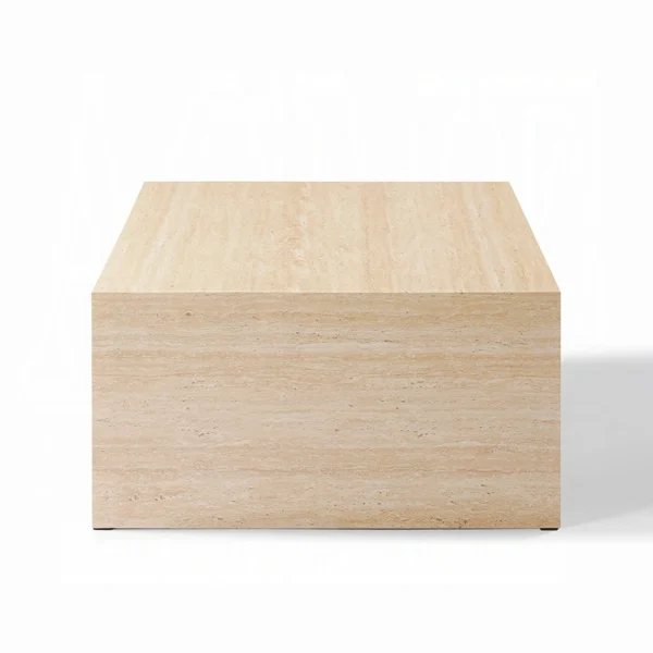 Inca Rectangular Travertine Stone Coffee Table by ACME - Image 2