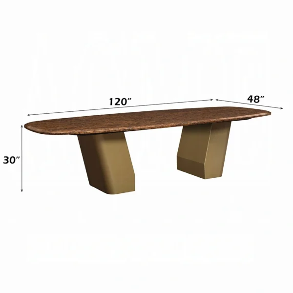 Jamonica Glossy Wood Top Dining Table by ACME - Image 3
