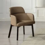 Jamonica Beige Leather Dining Arm Chair Set of 2 by ACME