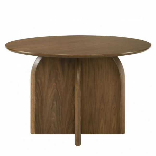 Delmon Walnut Round Dining Table by ACME - Image 2