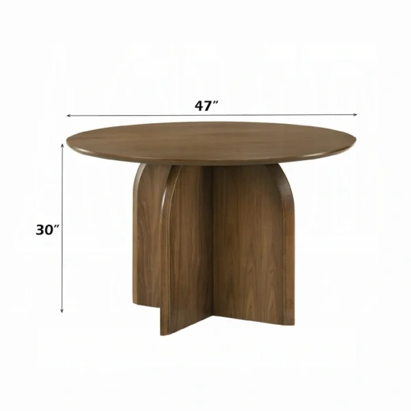Delmon Walnut Round Dining Table by ACME - Image 4