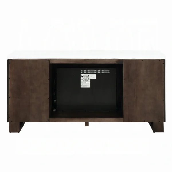 Edwyn Server with Natural Marble Top & Fireplace by ACME - Image 3