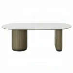 Clayten Rectangular Light Oak Dining Table with Stone Top by ACME - Image 2