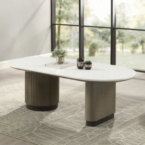 Clayten Rectangular Light Oak Coffee Table with Engineered Top by ACME