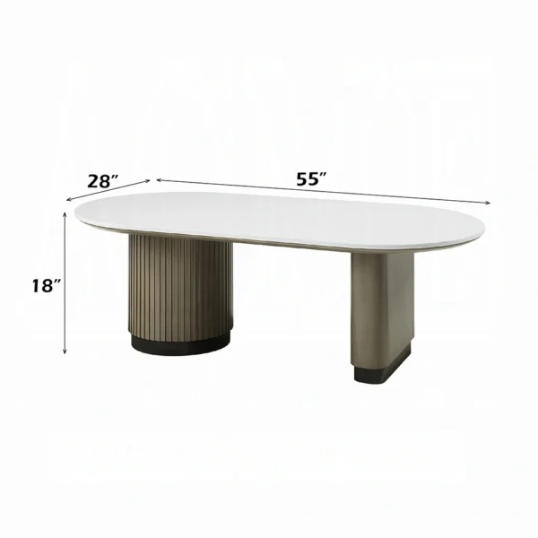 Clayten Rectangular Light Oak Coffee Table with Engineered Top by ACME - Image 3