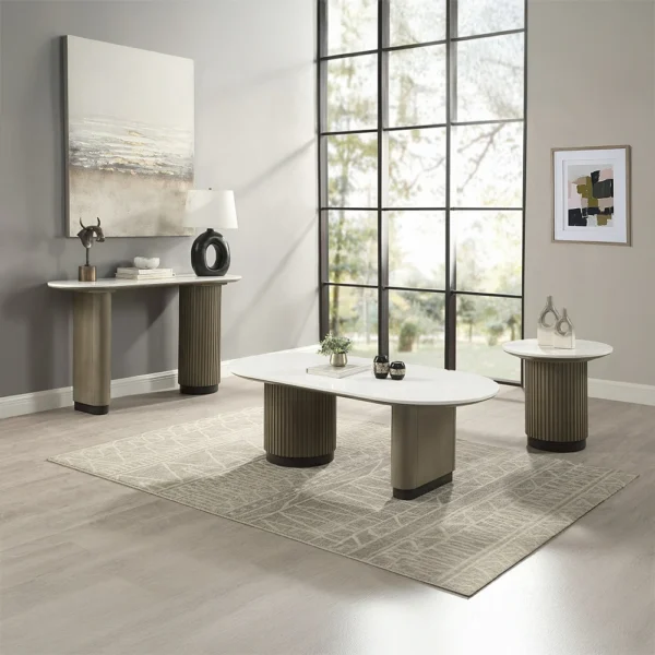 Clayten Rectangular Light Oak Coffee Table with Engineered Top by ACME - Image 4