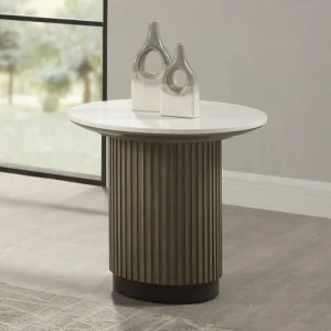 Clayten Round End Table with Engineered Top by ACME