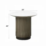 Clayten Round End Table with Engineered Top by ACME - Image 2