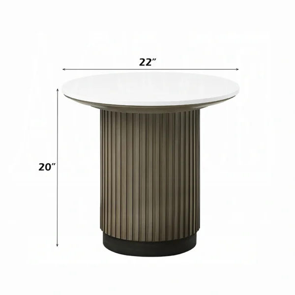 Clayten Round End Table with Engineered Top by ACME - Image 2