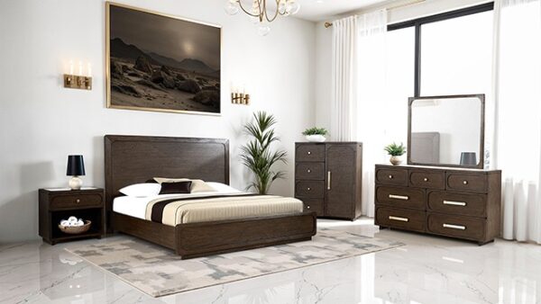 King Size Walnut Bed Vellara By Furniture Of America - Image 2