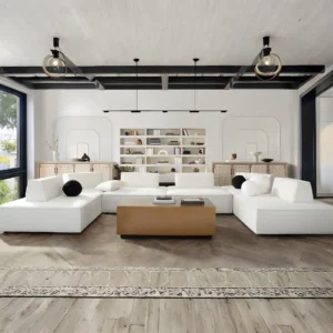 Cara Ivory Square Sectional Sofa By Diamond Sofa