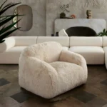 Dawson Faux Fur Mid Century Accent Chair By Diamond Sofa - Image 2