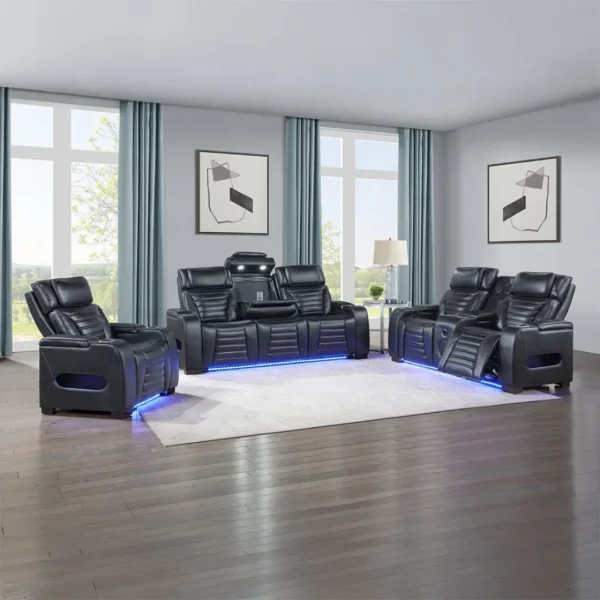 Ephron Black Leather Power Recliner Chair by ACME - Image 6