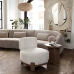 Dove Armless Accent Chair Cream By Diamond Sofa