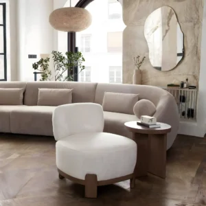 Dove Armless Accent Chair Cream By Diamond Sofa