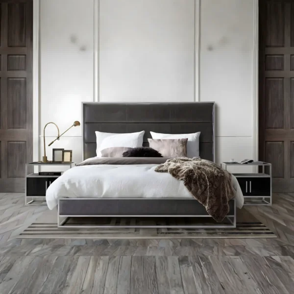 Empire Tufted Leather Bed By Diamond Sofa - Image 2