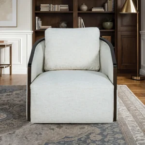 Zebina Swivel White Accent Chair By Furniture Of America