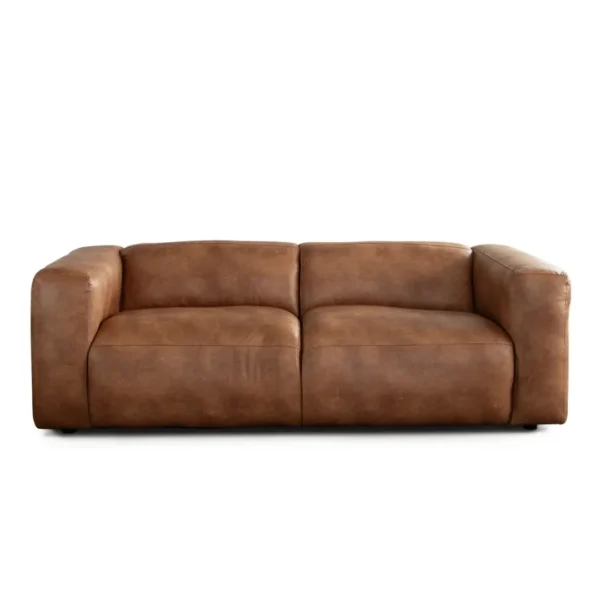 Hyde Saddle Brown Leather Sofa By Diamond Sofa - Image 2