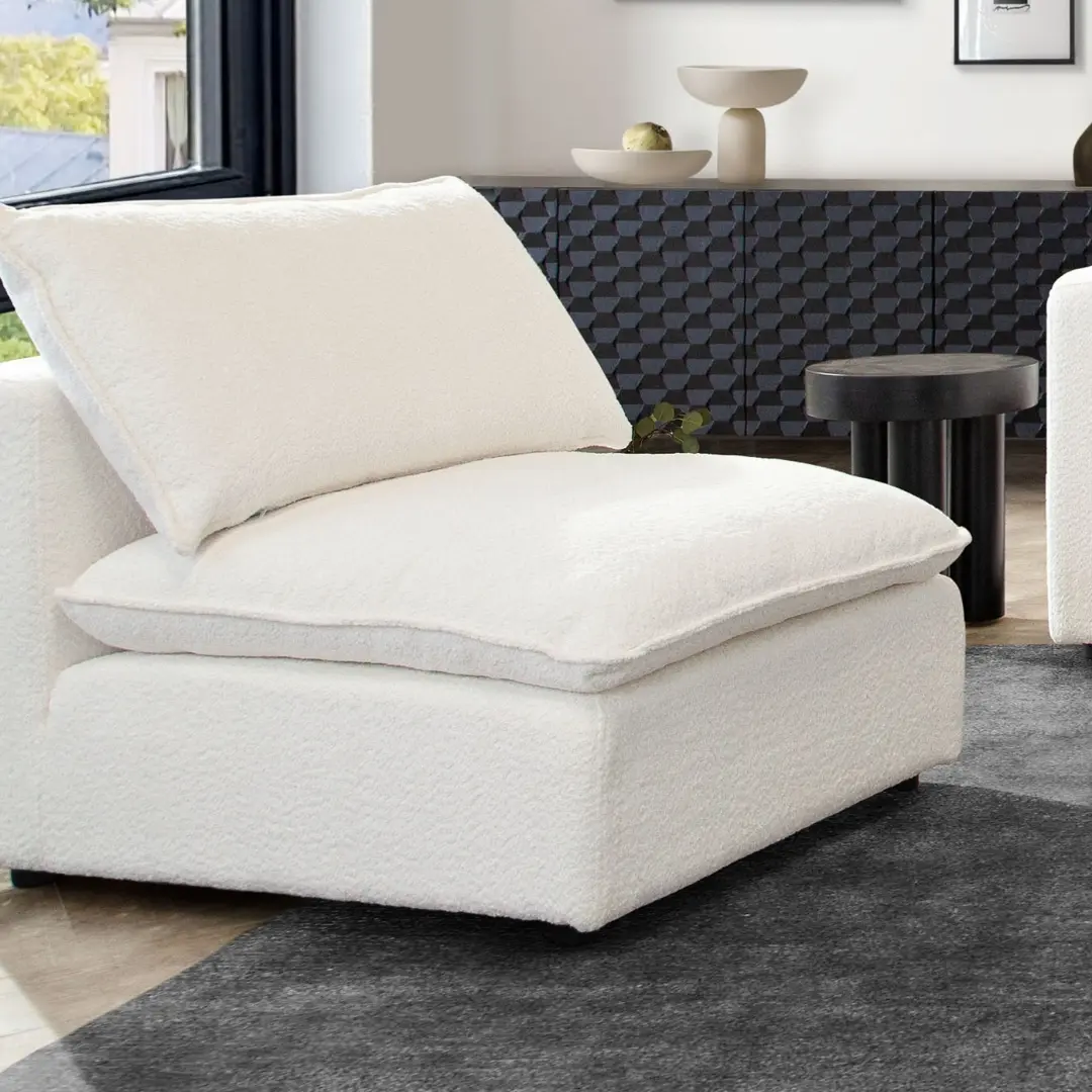 Ivy Armless Shearling Chair By Diamond Sofa | U-Trade Furniture Ivy Armless Shearling Chair By Diamond Sofa - Image 1