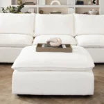 Ivy White Square Ottoman by Diamond Sofa
