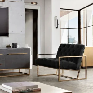 Luxe Velvet Tufted Accent Chair By Diamond Sofa