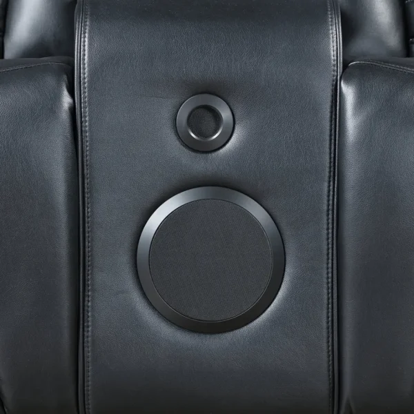 Ephron Black Leather Power Motion Recliner Loveseat with Console by ACME - Image 5