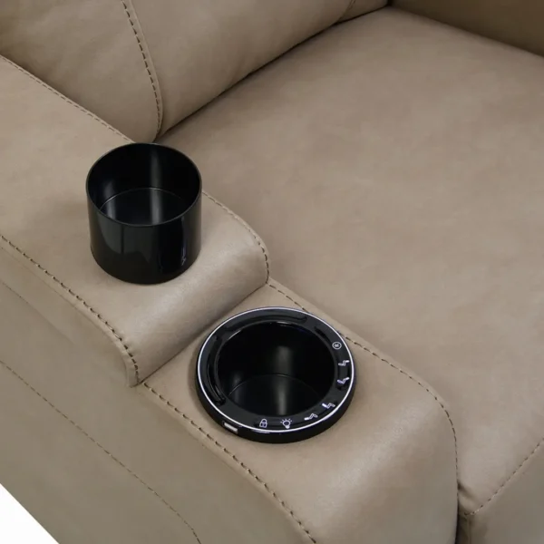 Lugo Camel Leather Power Motion Recliner with Cup Holder by ACME - Image 7