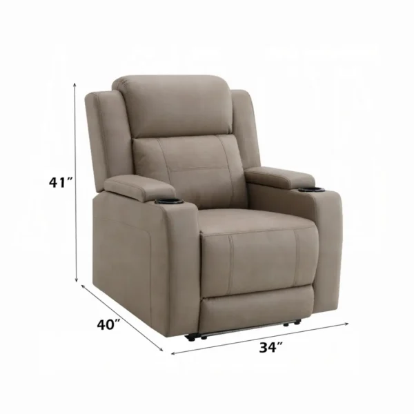 Lugo Camel Leather Power Motion Recliner with Cup Holder by ACME - Image 9