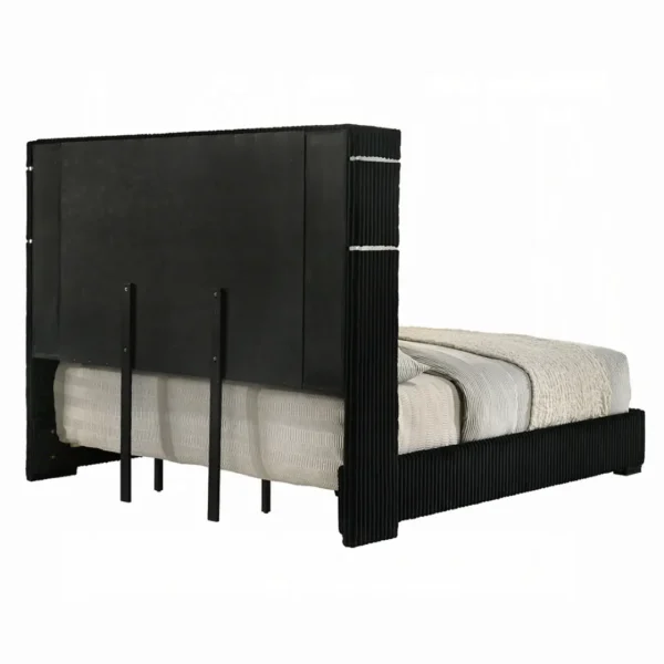 Garner Black Bed with Fireplace Headboard by ACME - Image 2